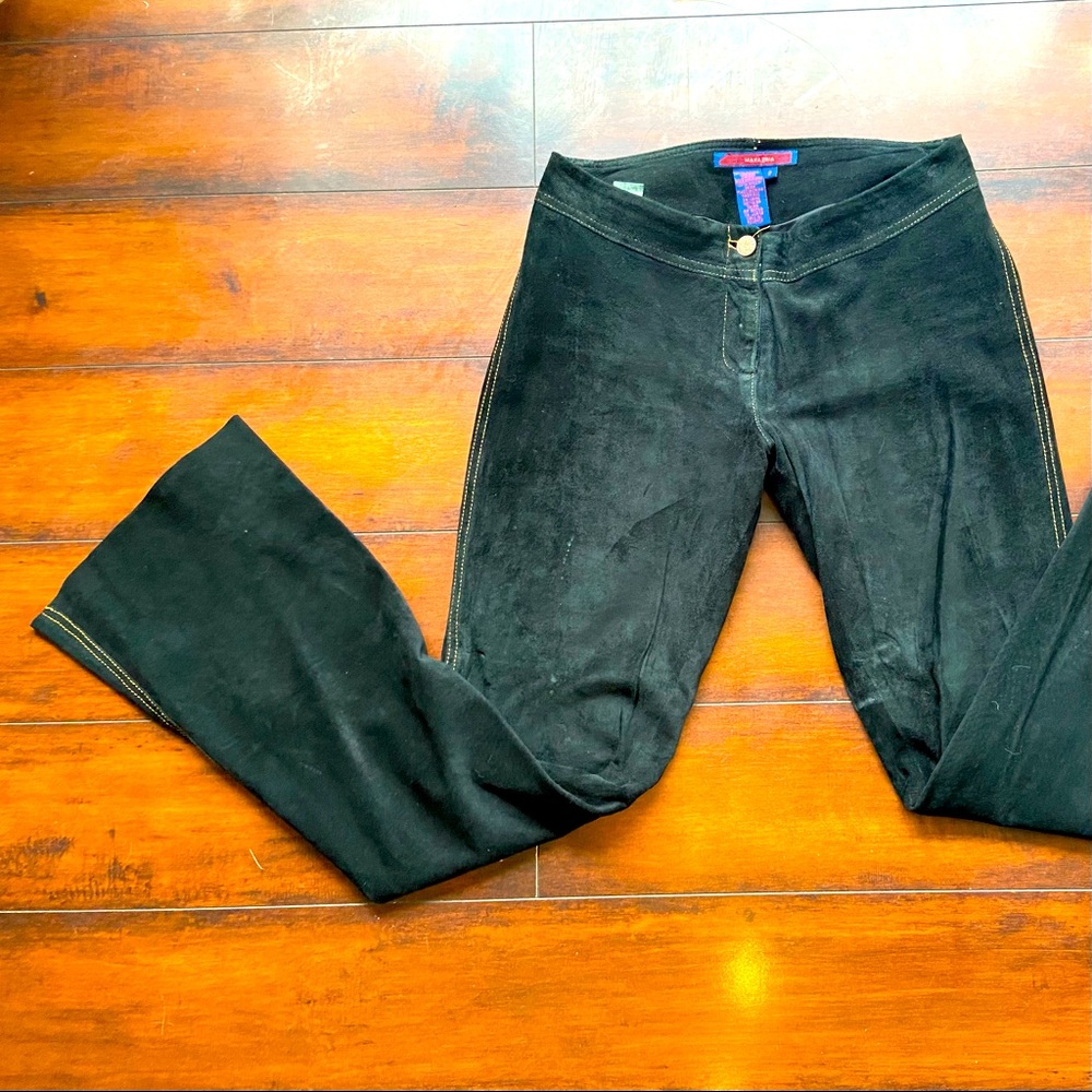 BCBG suede bootcut pants